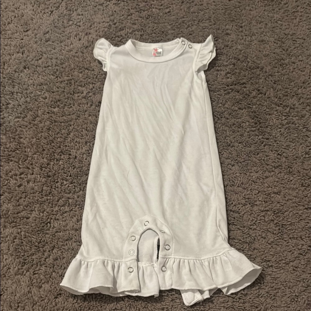 Charming White Baby Romper with Ruffles